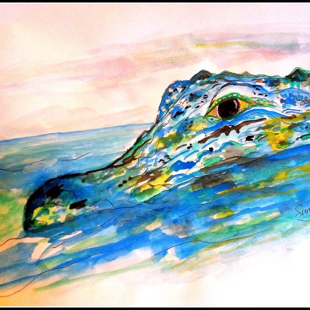Alligator Print Signed by Artist